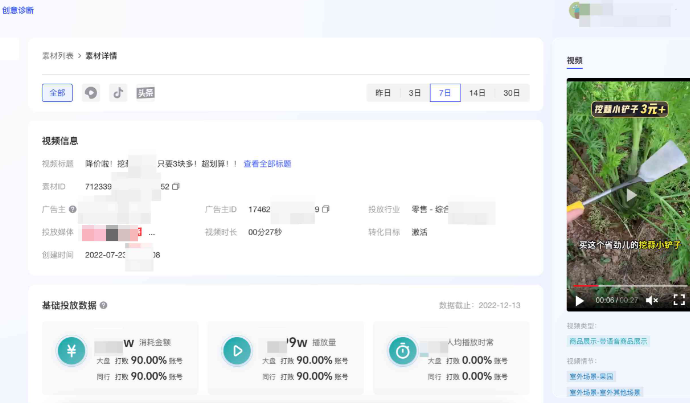抖音广告单素材详情 抖音广告单素材详情