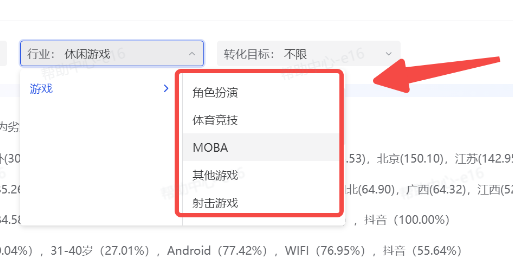 抖音广告【受众分析】产品功能：指标对比分析