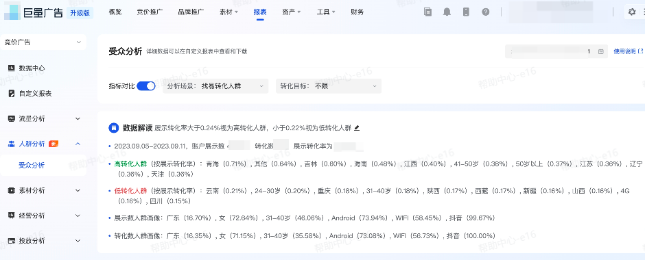 抖音广告【受众分析】产品功能：找易转化人群