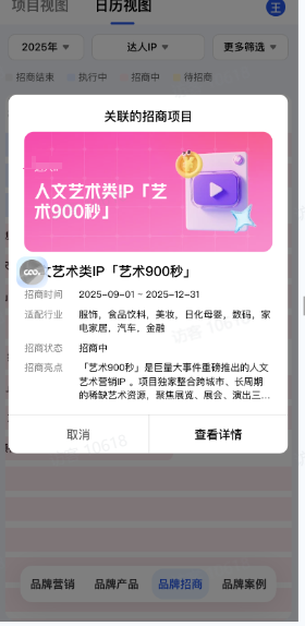 抖音品牌项目详情广告