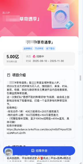 抖音品牌招商项目详情广告