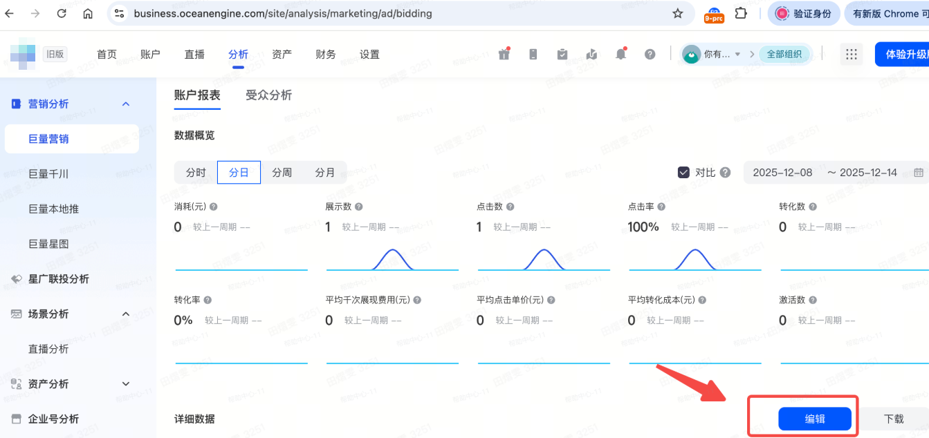 抖音广告编辑报表