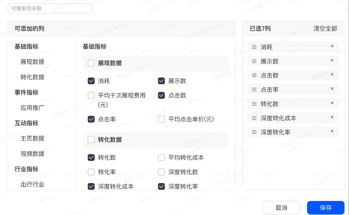 抖音广告展示基础指标