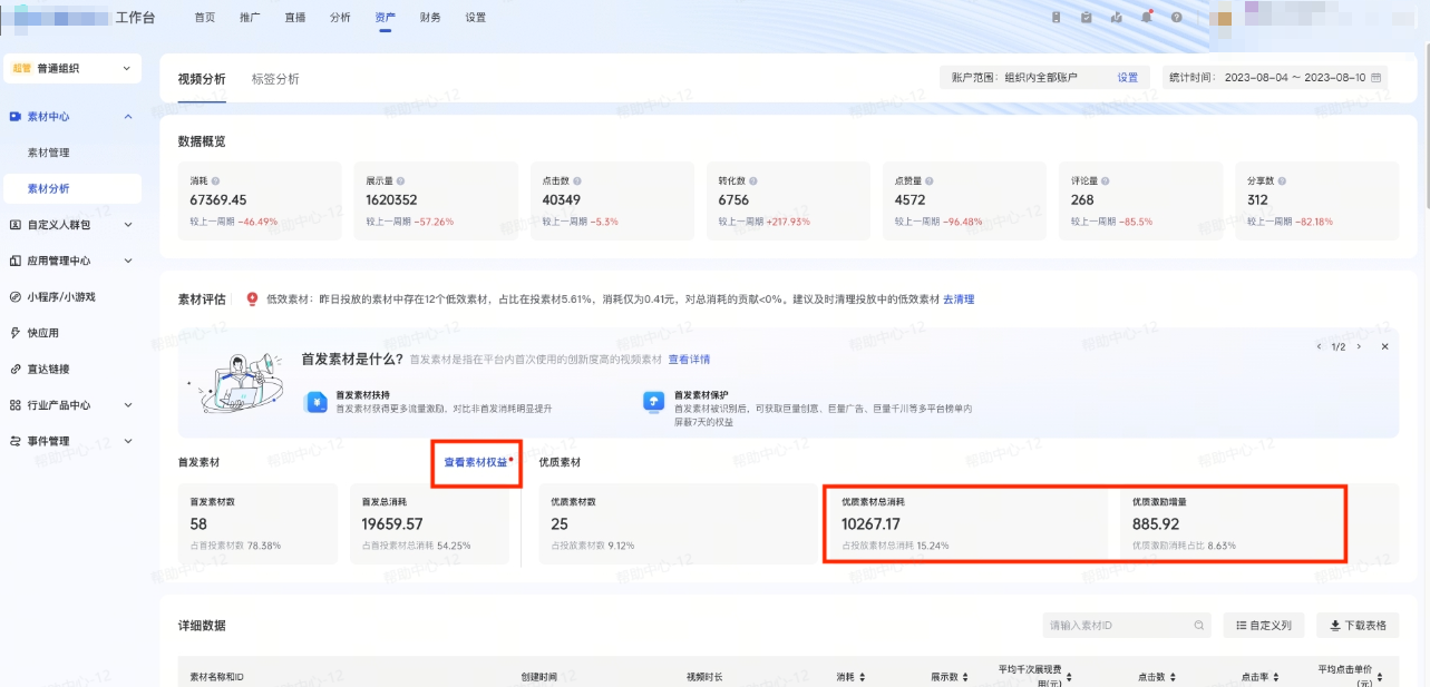 抖音广告查看素材权益 抖音广告查看素材权益