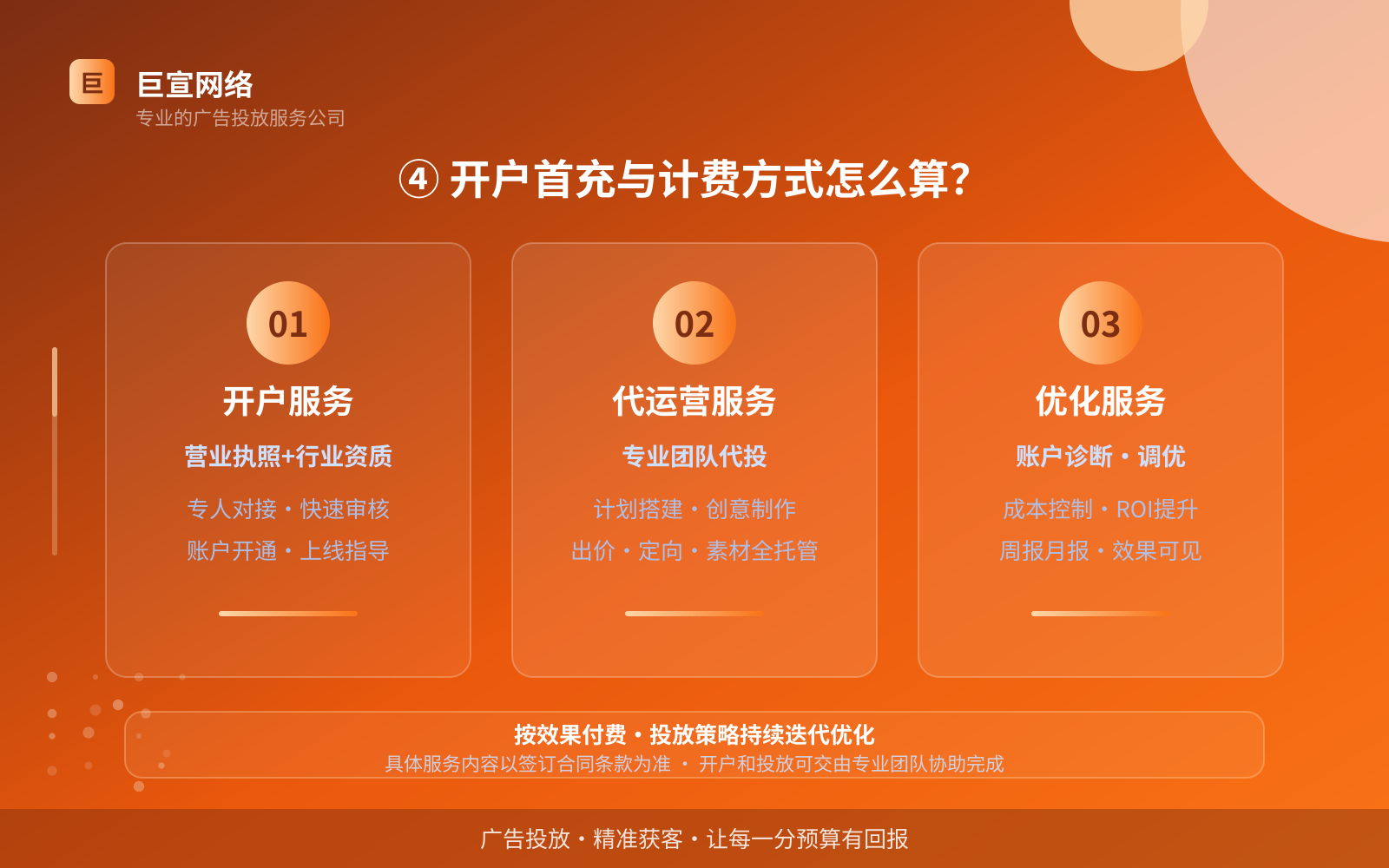 ④ 开户首充与计费方式怎么算？（效果数据维度）