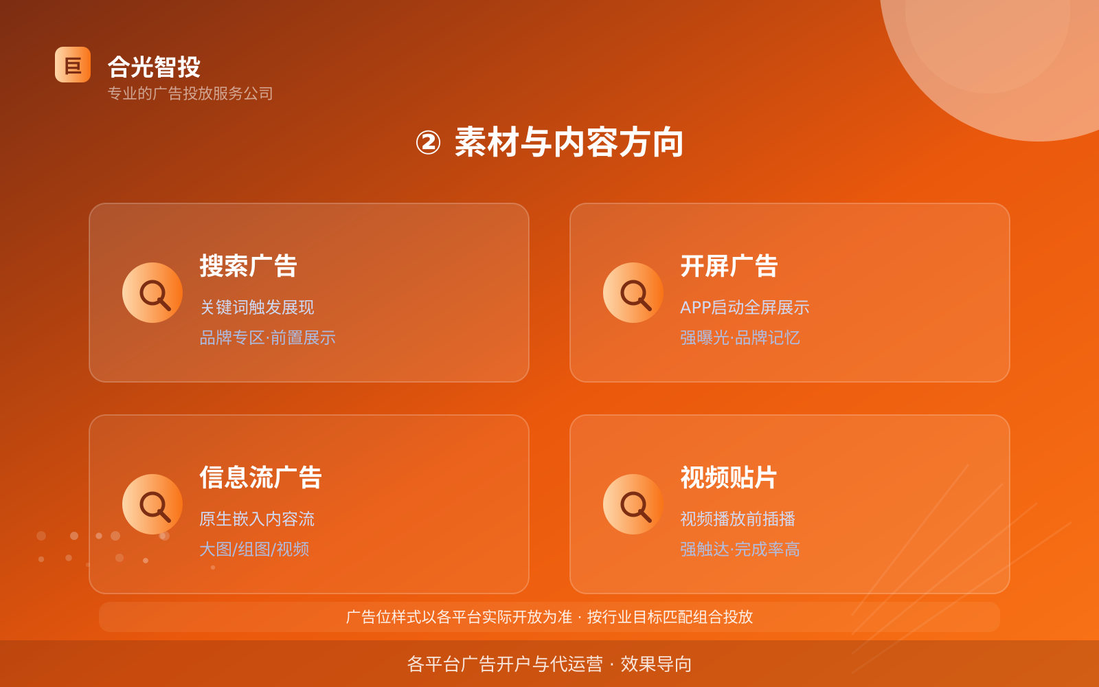 ② 素材与内容方向(效果数据维度) ② 素材与内容方向(效果数据维度)