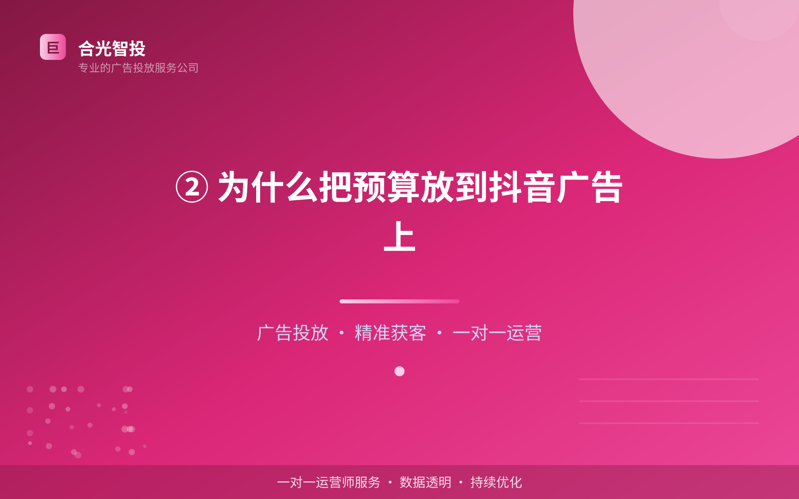 ② 为什么把预算放到抖音广告上（服务内容介绍）