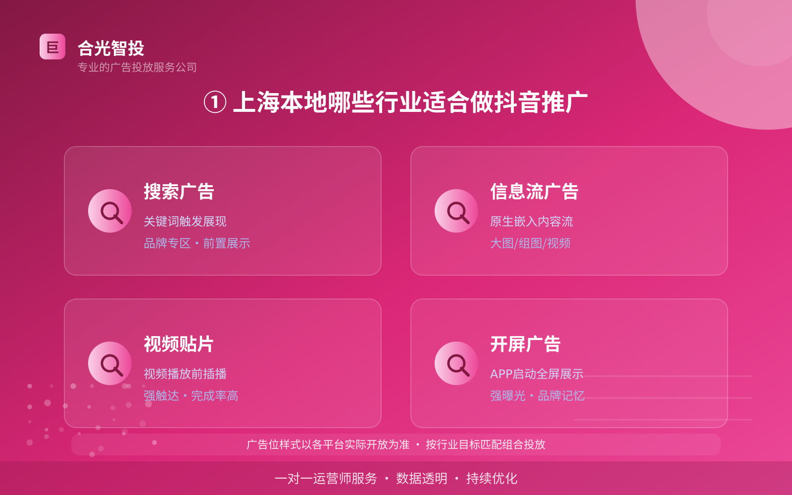 ① 上海本地哪些行业适合做抖音推广(投放总览) ① 上海本地哪些行业适合做抖音推广(投放总览)
